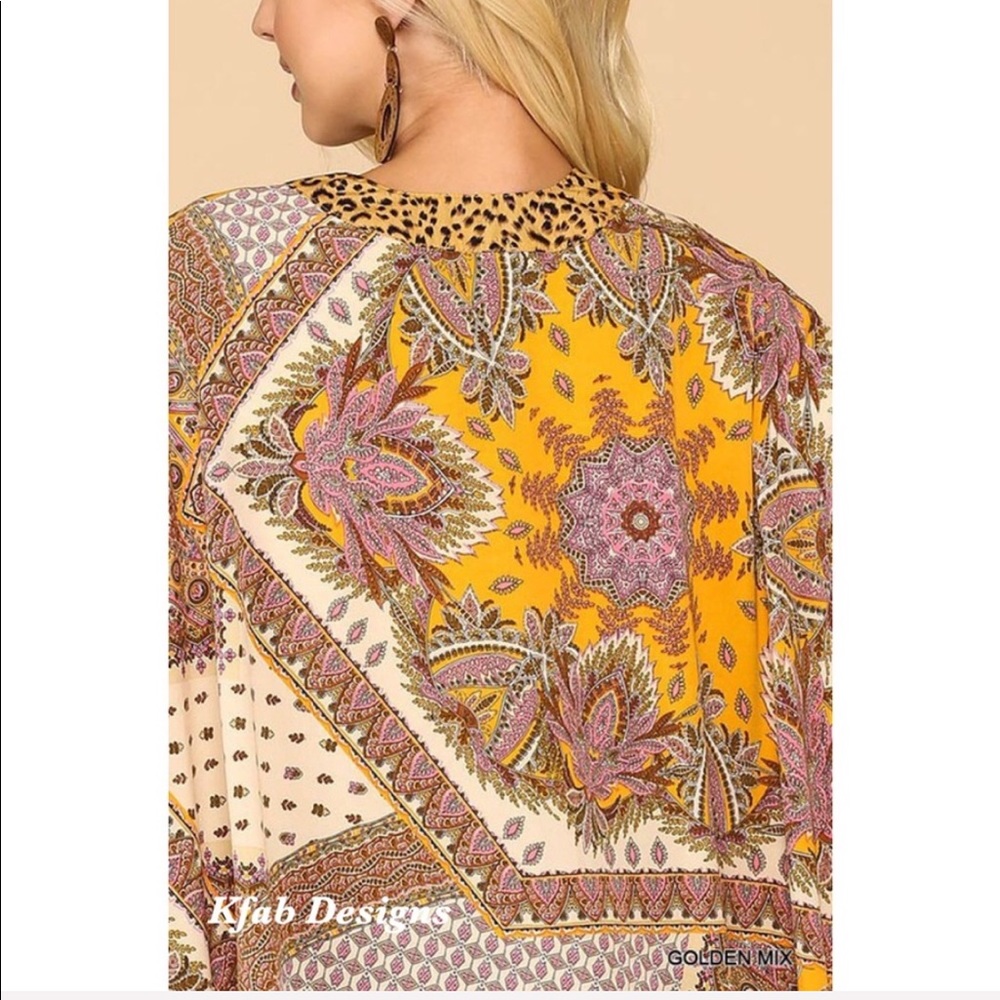 ❤️LAST! Gold Multi Animal Print Tassel Kimono! - Picture 7 of 7